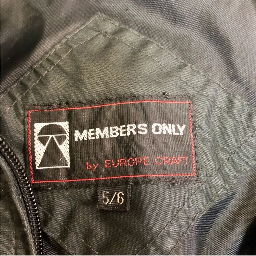 Vintage 70s 80s Members Only by Europe Craft Unisex Bomber Dark Green Black sz S - Image 12