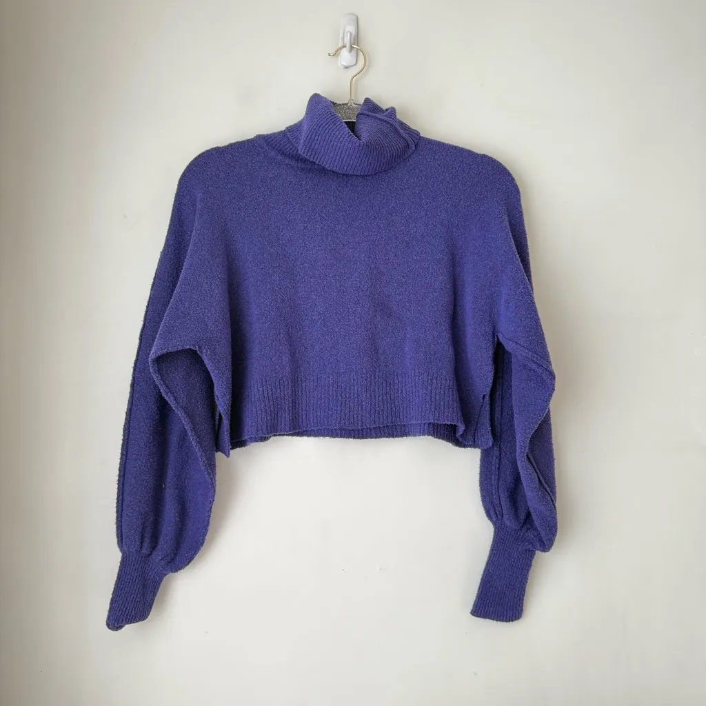 Urban Outfitters Finley Blue Cropped Turtleneck Sweater S - Image 2