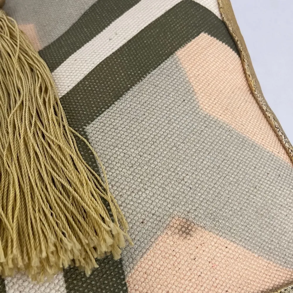 Boho Tote Bold Geo Pastels Gold Tassel Colorful Yoga Market Travel Campus Bag - Image 5