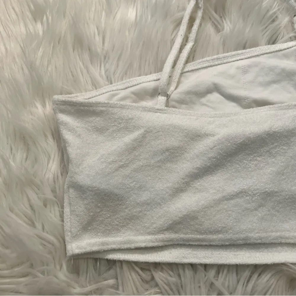 Gilly Hicks Fleece One-Shoulder Bralette Top White - Image 8