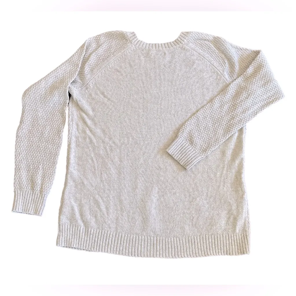 Lattice-Front Raglan Crewneck Sweater. - Image 3