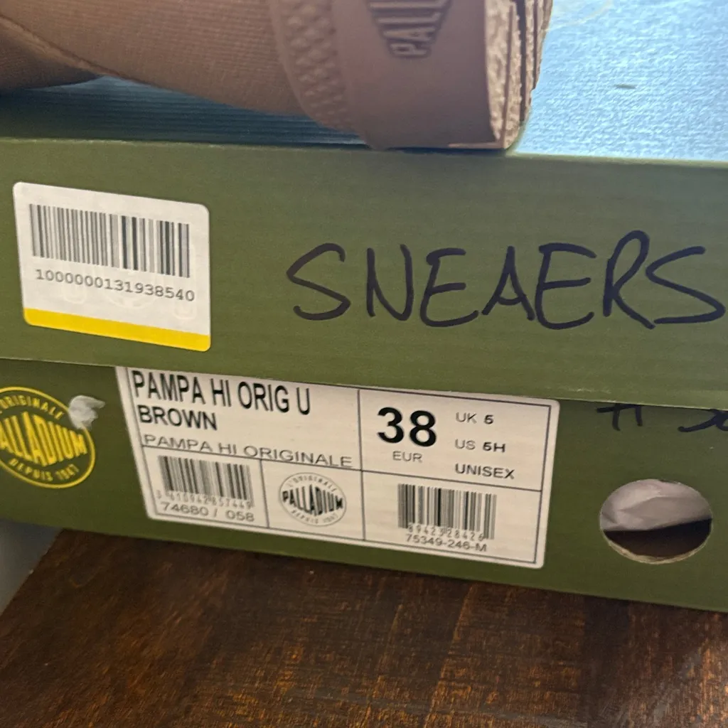 Palladium Brown Canvas High-Top Boots - Image 4