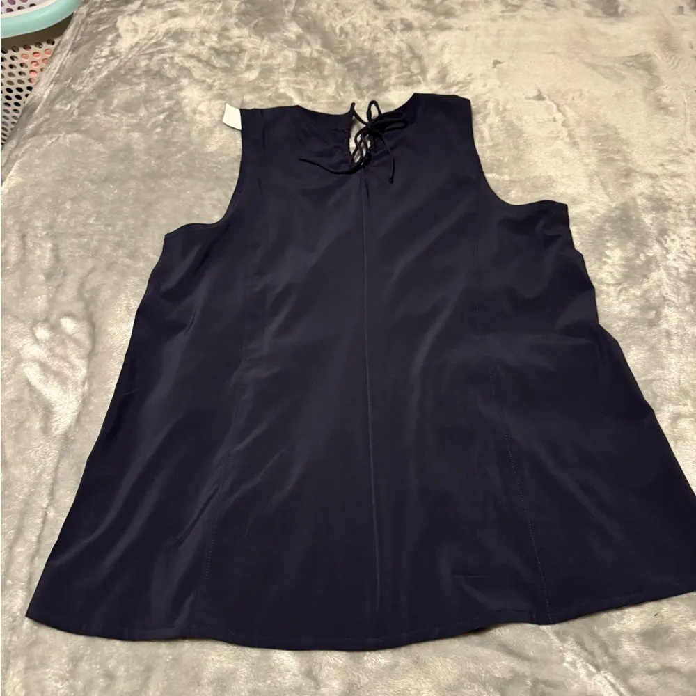 Talbots Dark Blue Sleeveless Tank Top - Image 3