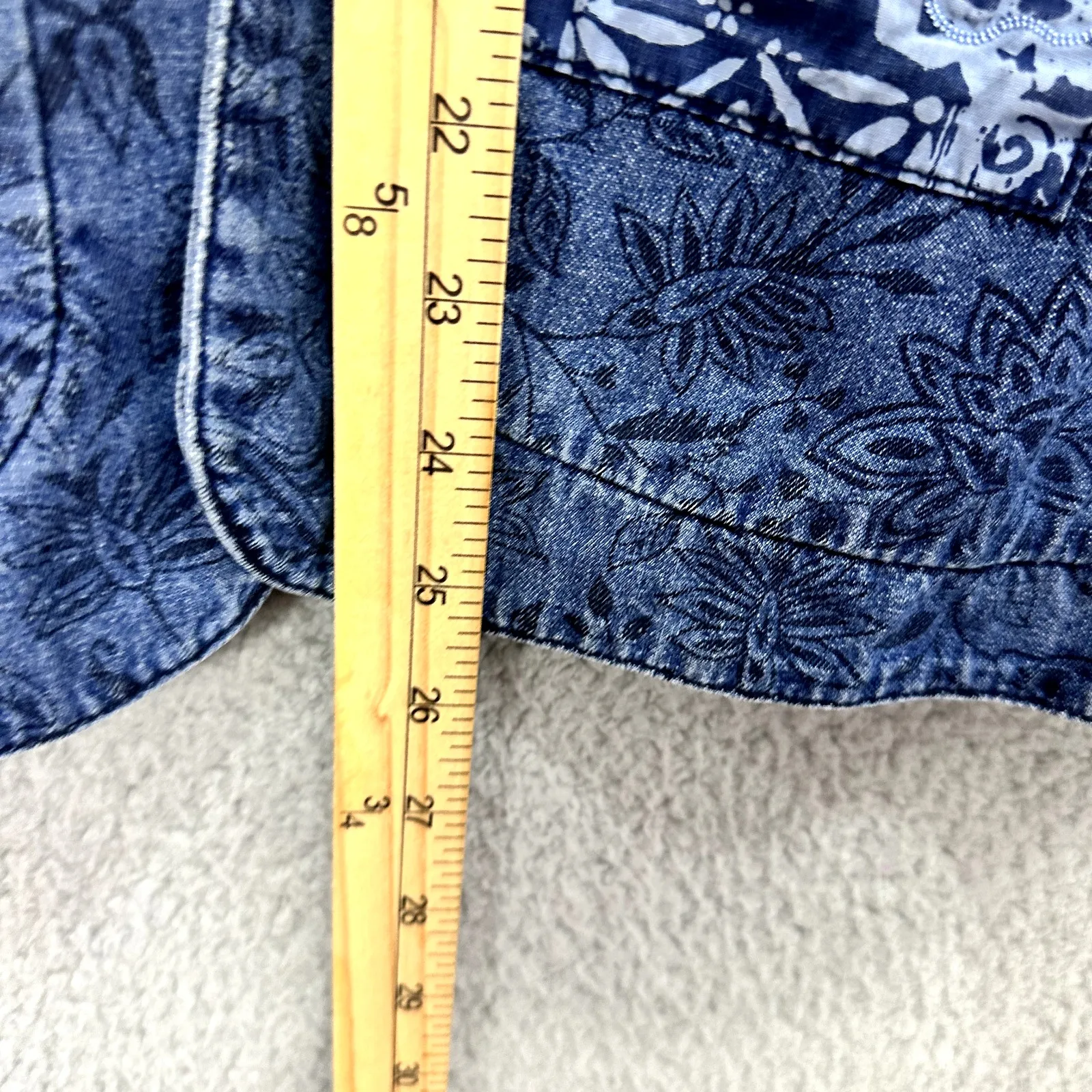 Alfred Dunner Jacket 12 Blue Patchwork Boho Floral Artsy Cottage Folk Whimsigoth - Image 4