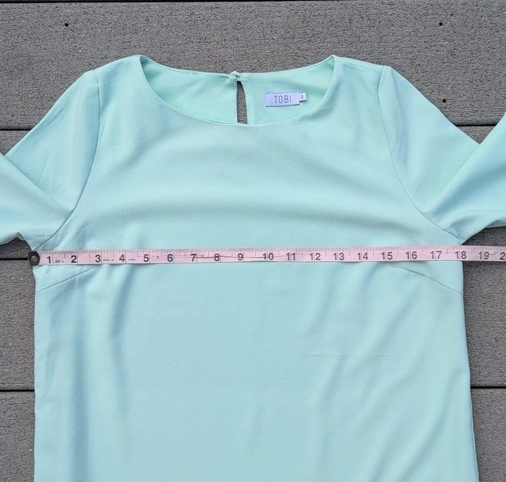 Tobi Sweetly Scalloped Shift Mini Dress | 3/4 Sleeve Scallop Mini Shift Dress - Image 12