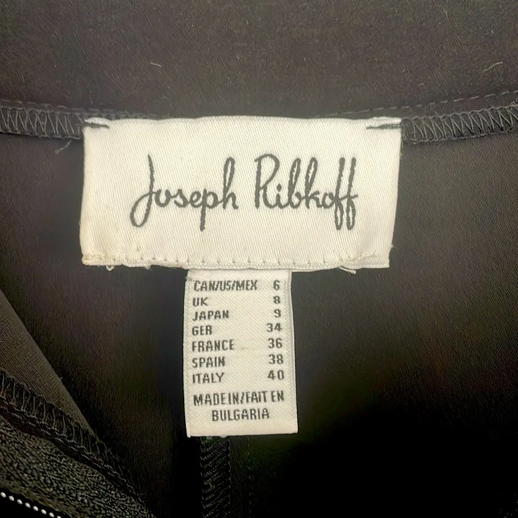 Joseph Ribkoff Pleated Cinch Waist Wide Leg Pants with Tie Size 6 Black - Image 3