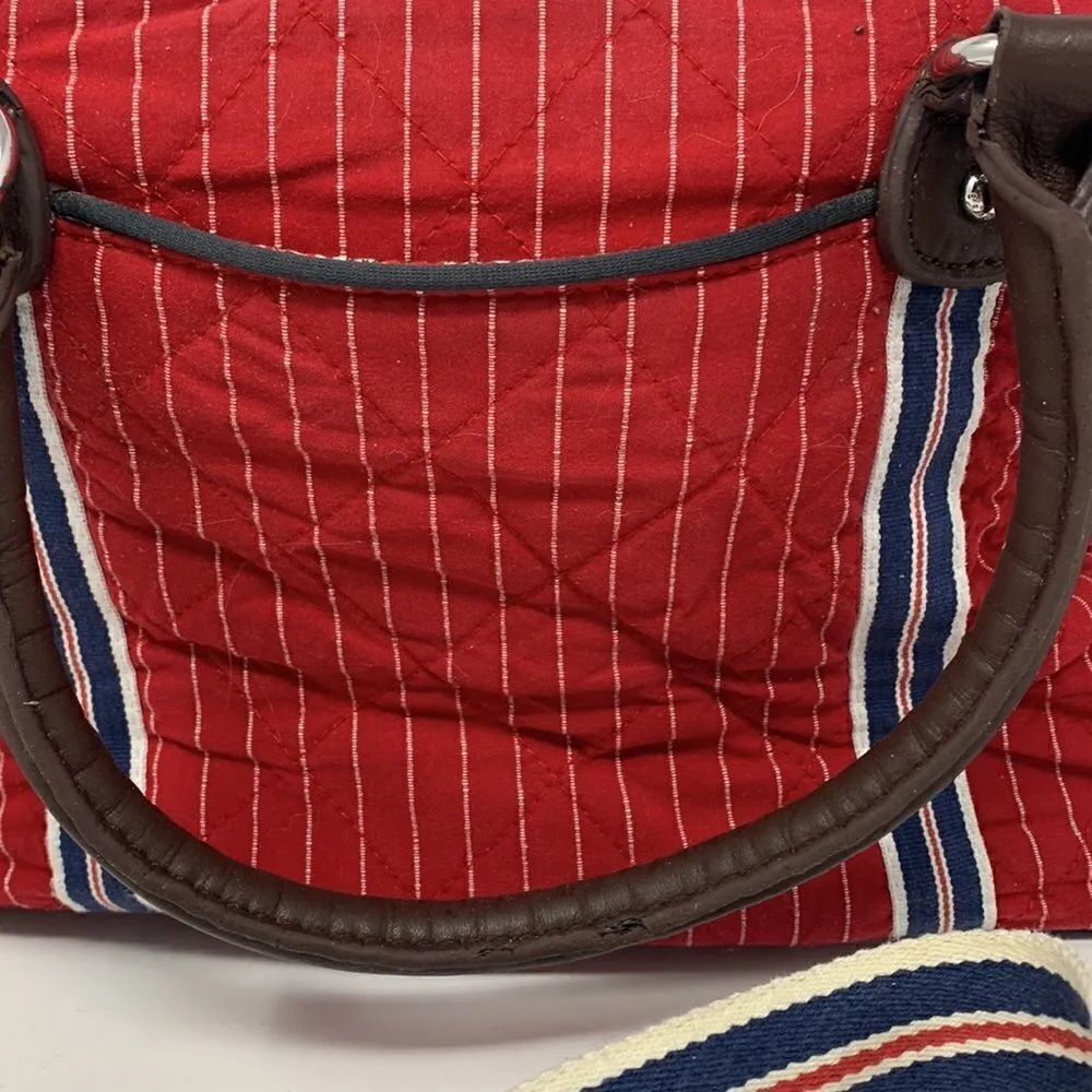Vintage Vera Bradley red and blue nautical satchel/tote‎ - Image 2