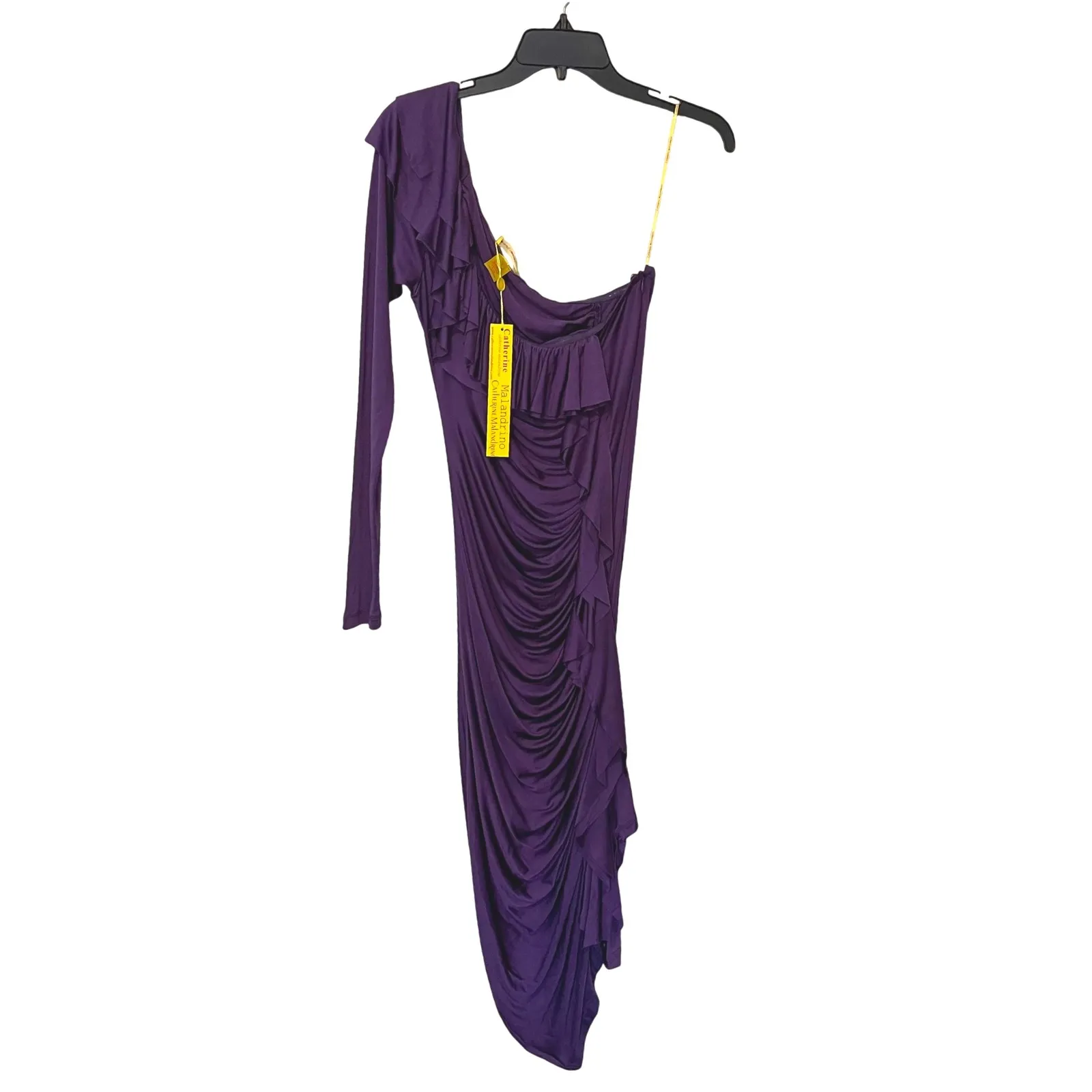 Catherine Malandrino Purple One Shoulder Ruffle Dress Party Cocktail Evening - Image 2