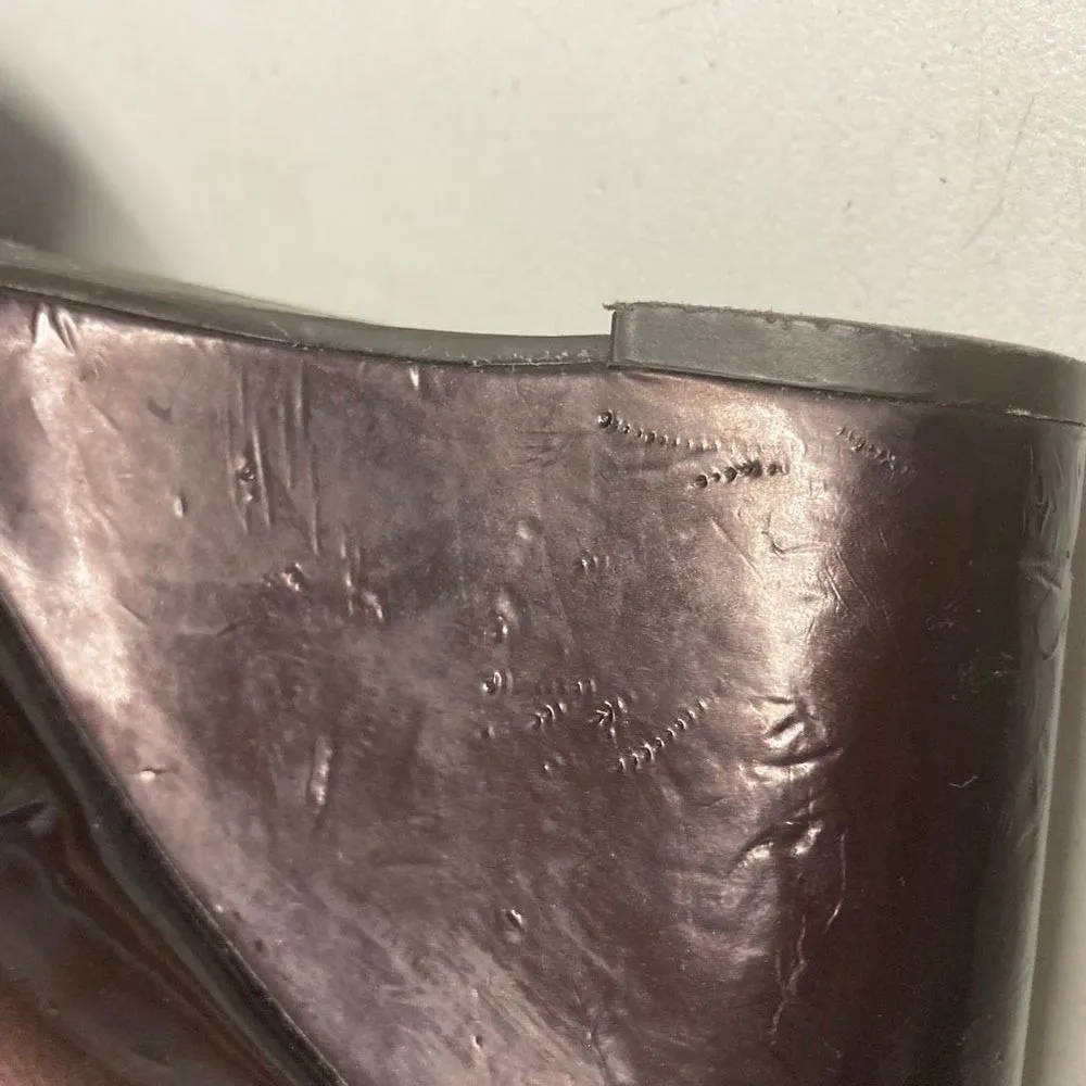 ‎ANTONIO MELANI Women’s Burgundy/Brown Wedge Heels Size 8M - Image 7