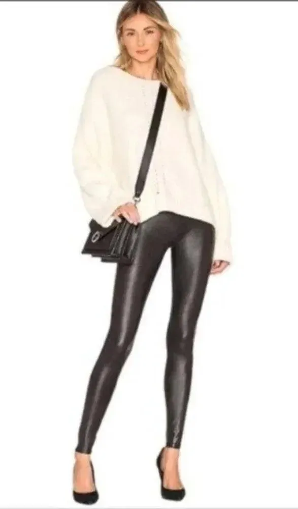 SPANX Faux Leather High Waisted Leggings Black Size S - Image 11