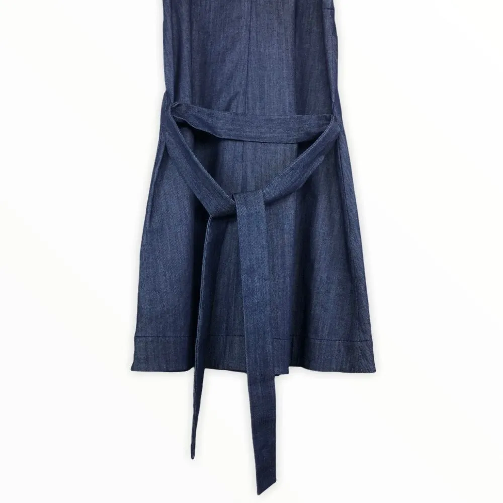 Kate Spade Broome Street Belted Sleeveless Dark Blue Denim Dress size XS - Image 8