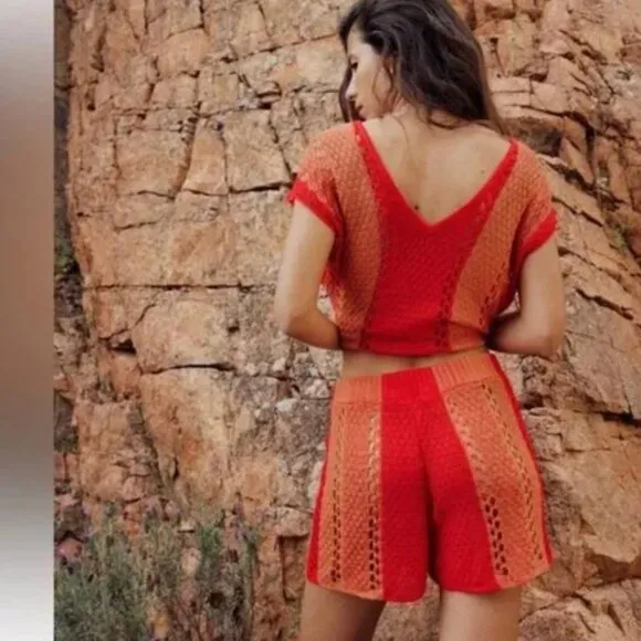 NWOT ZARA CROCHET MESH SWIM COVER SHORTS - Image 2