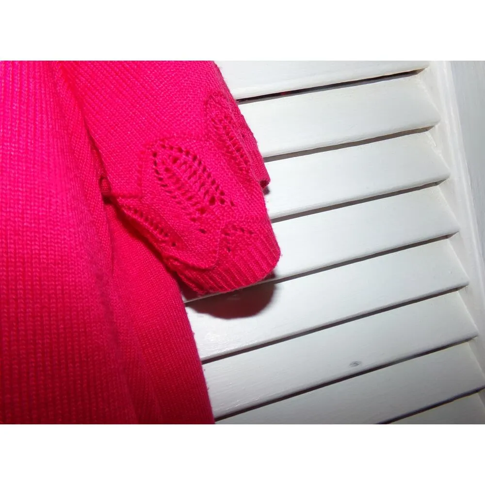 Vintage Alfred Dunner red knit top w open work‎ pattern L Excellent Size L - Image 4