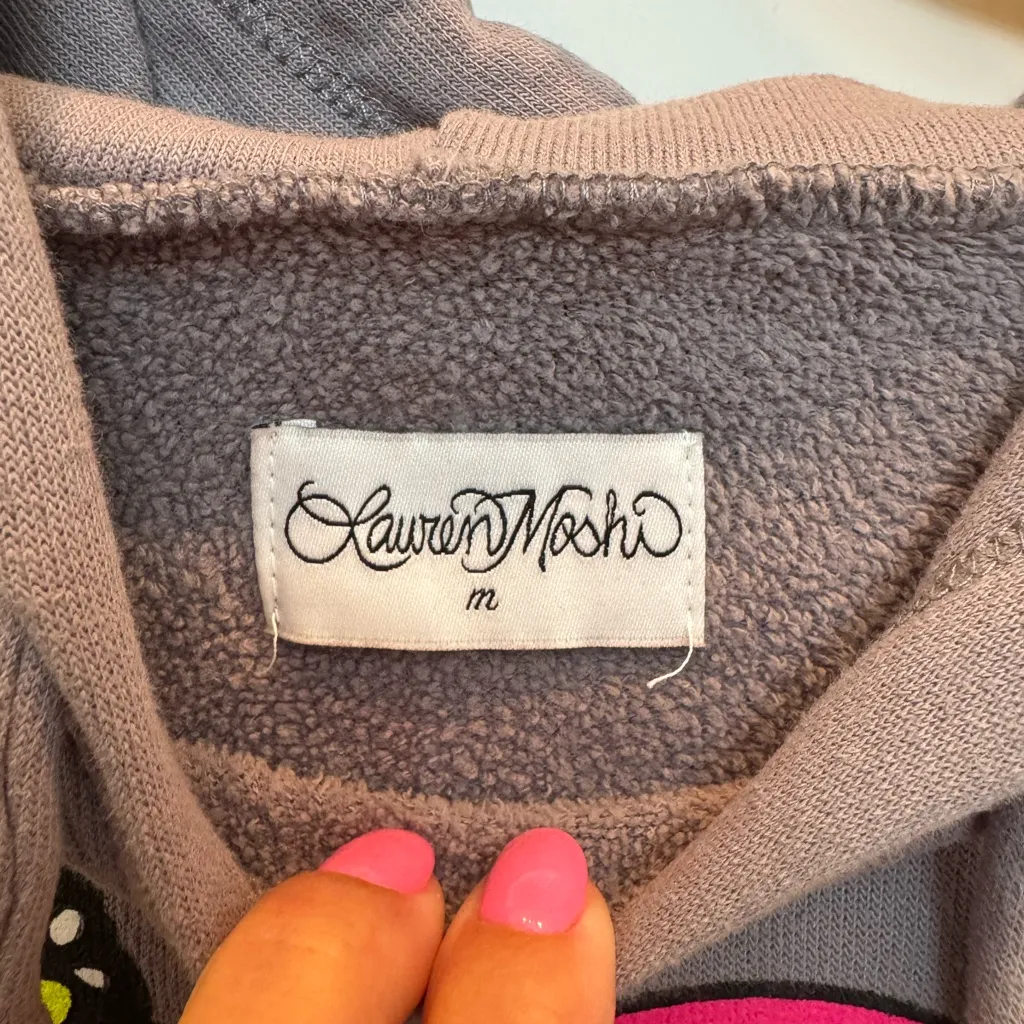 Lauren Moshi Gray Hoodie with Colorful Accents - Image 3