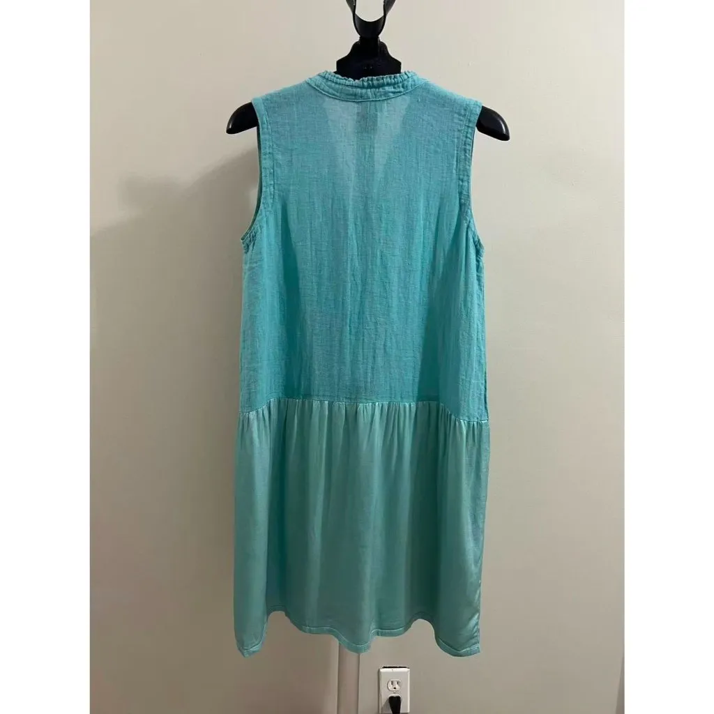NWOT JOHNNY WAS Collection Blue Sleeveless knee-Length Dress Sz S - Image 2