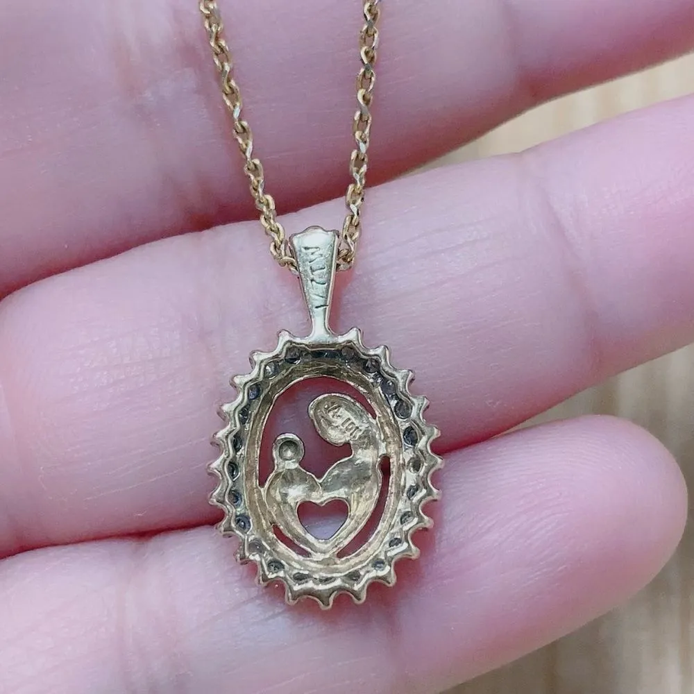 Mother Child Yellow Gold 10k pendant Diamond 1/7TW PENDANT ONLY - Image 4