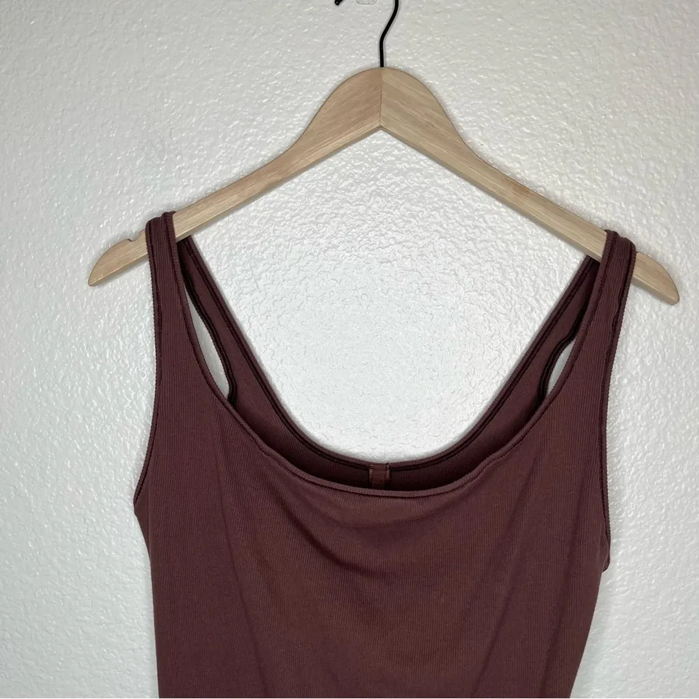 Skims stretch cotton ribbed garnet brown tank top body suit size 3X - Image 4