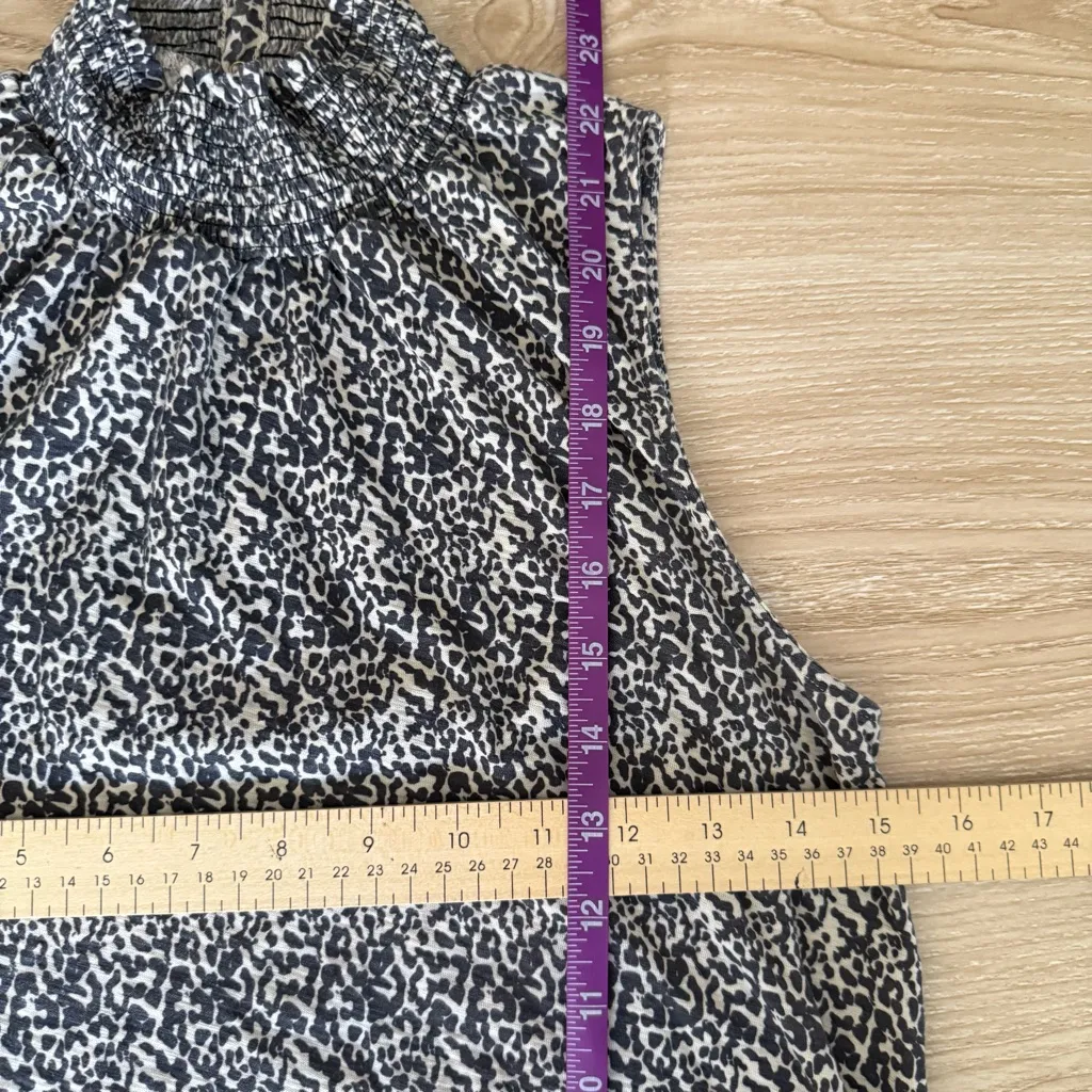 Nation LTD XS Winona Leopard Tank Pima Cotton Mock Neck Smock Fall Animal Print - Image 7