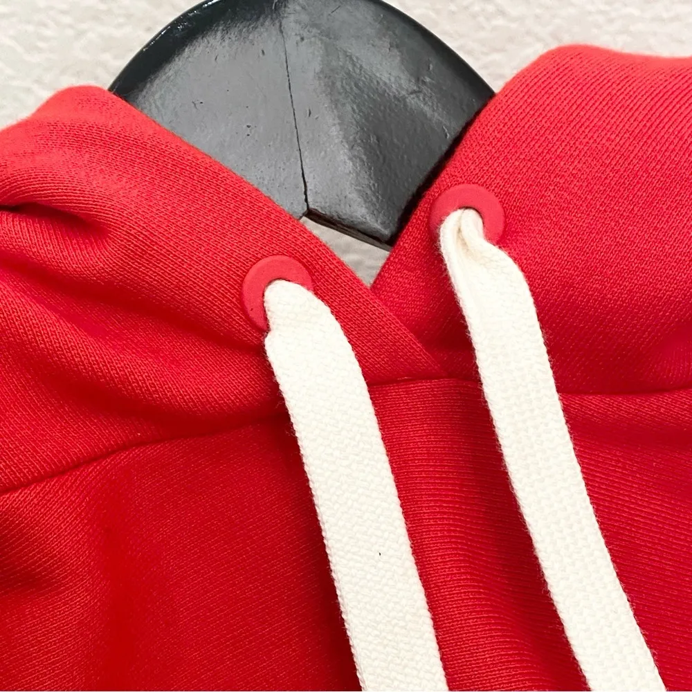 RAG & BONE Battle Red City Terry Organic Cotton Hoodie Sweatshirt Size S - Image 9