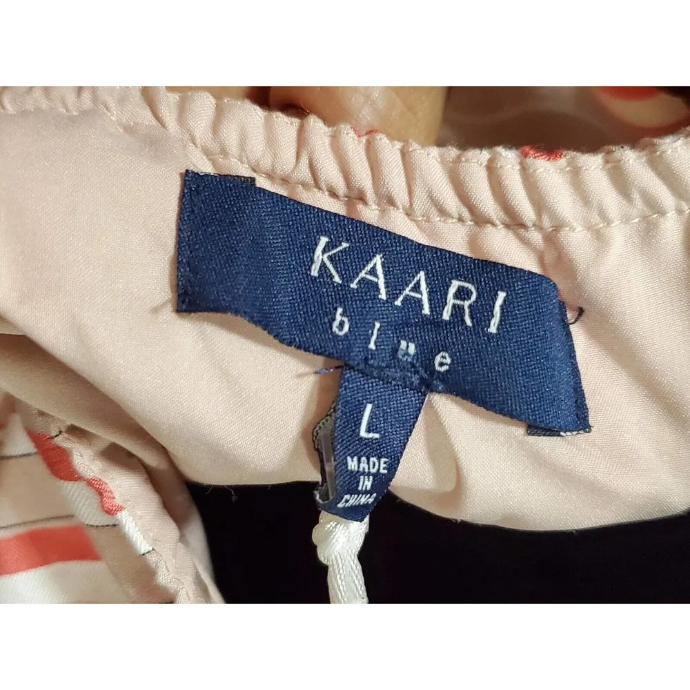 Kaari Blue Women's Pink Striped Rayon Halter Neck Sleeveless Knee Length Dress L - Image 10