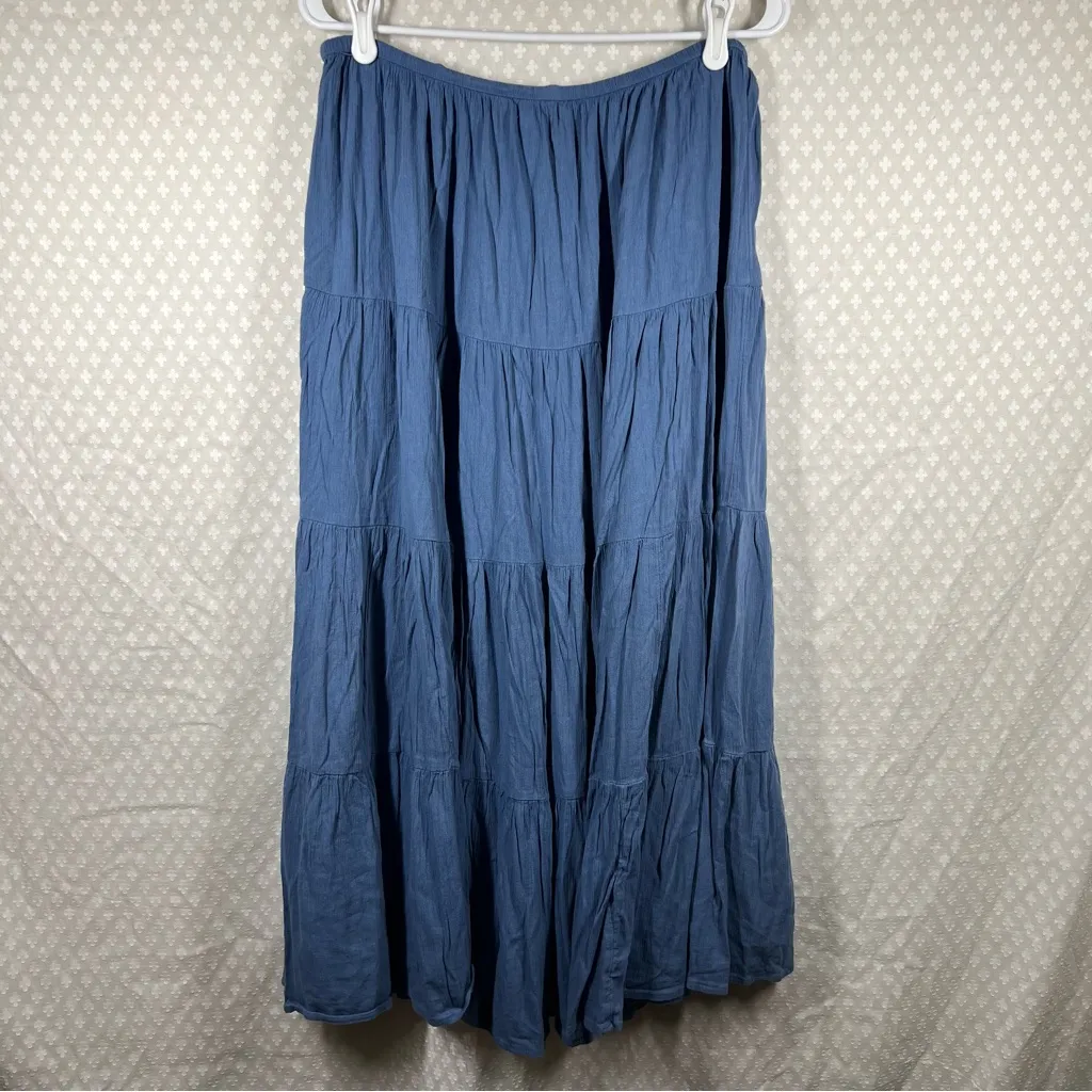 Aerie‎ Blue Tiered Pull On Maxi Skirt - Image 3