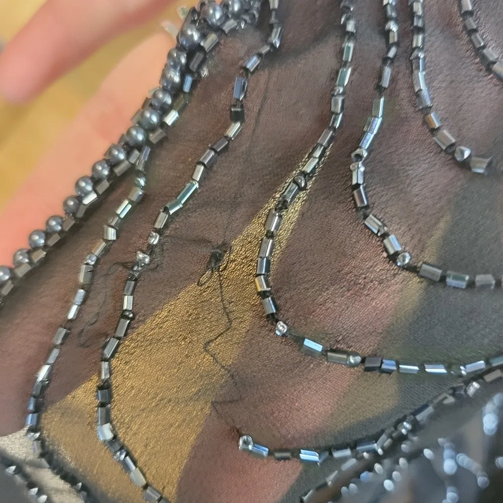 Leslie Fay Evening Beaded Open Front Cardigan - Image 5