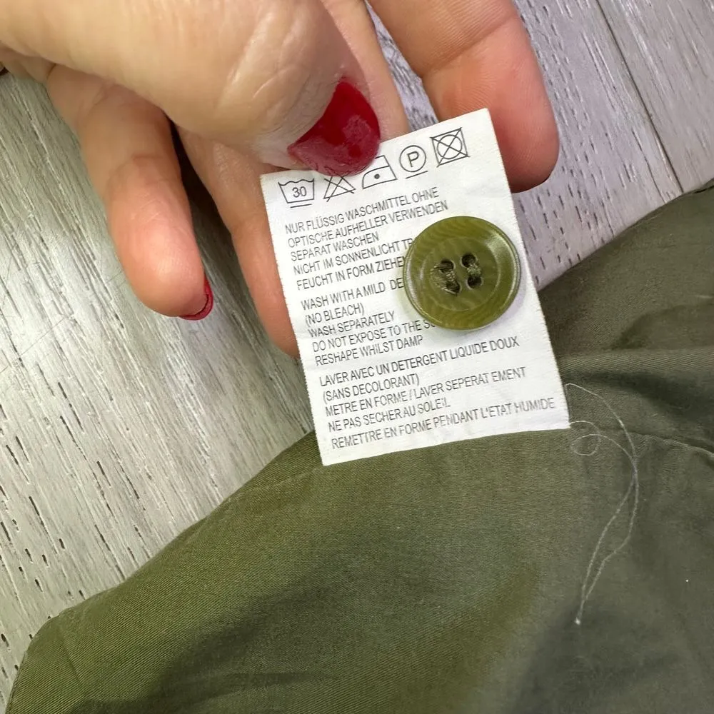 Marc Aurel y2k boho womens cotton button down neutral leaf halter vest size 38 M Green Size M - Image 4