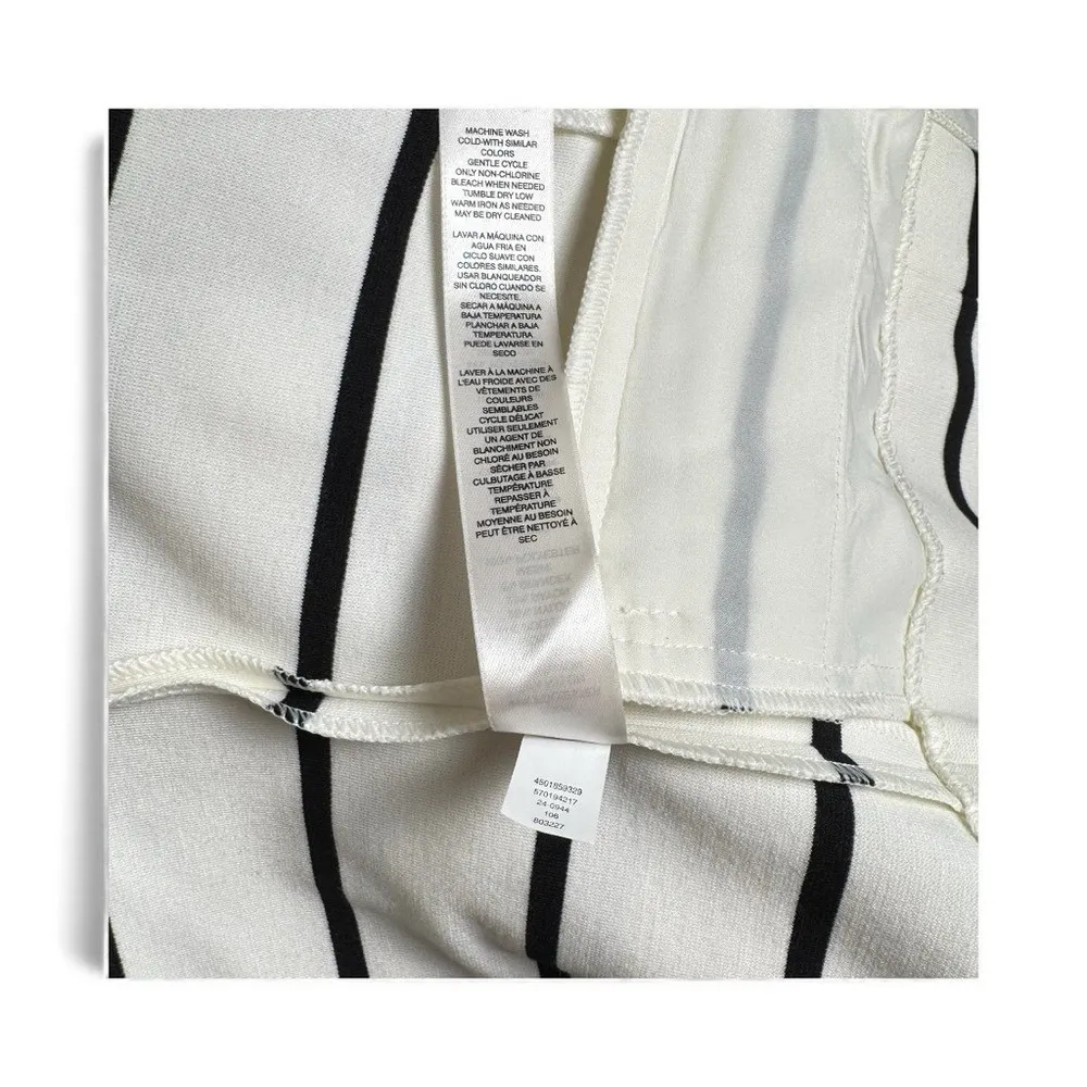 Striped Blazer Mesh Trim Zipper Pockets 14 Chic Business Elevated Career Classic - Image 9