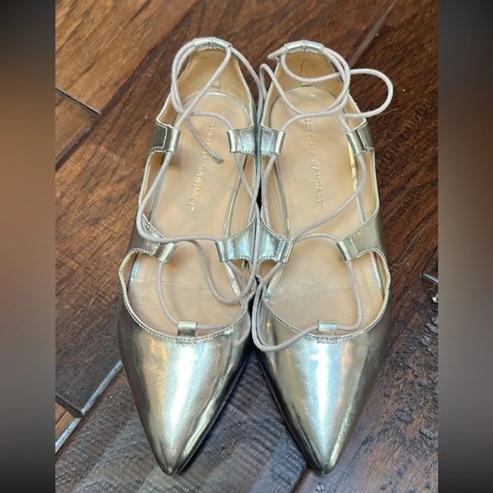 Loeffler Randall Silver Cross Tied Ballet Flats - Image 2