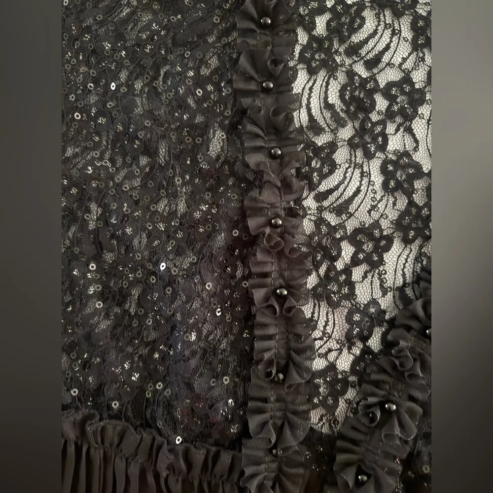 Vivian’s Fashions Black Embroidery Lace Shawl Cardigan Bolero Shrug 3/4 Sleeve S - Image 10