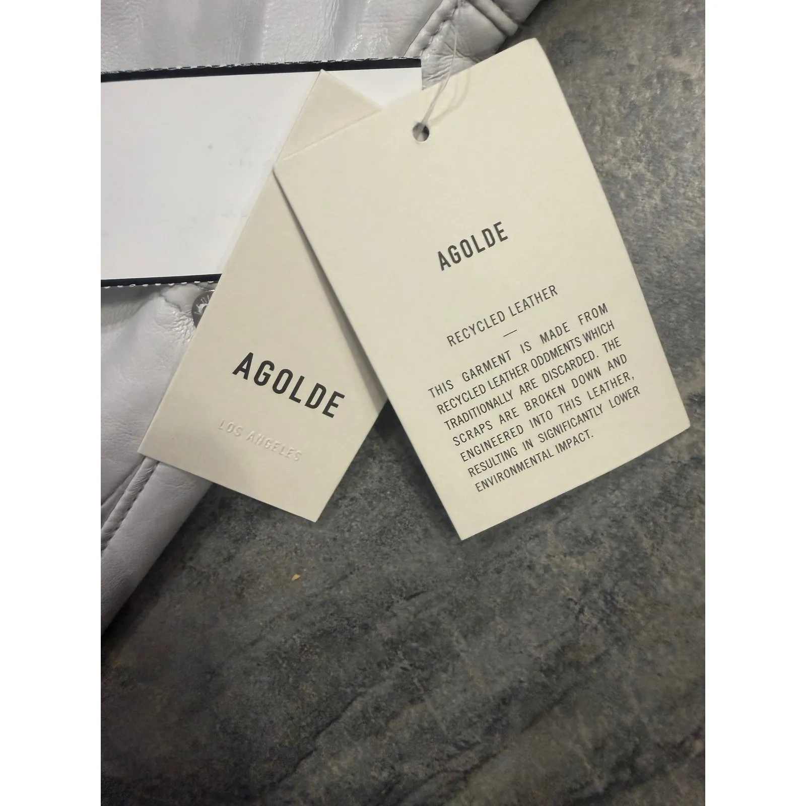 NWT AGOLDE Luna High Waist Barrel Leg Leather Blend Pants in Wisp Sz 25 $348 - Image 7