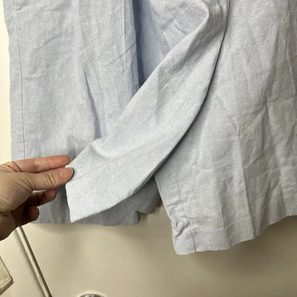 Vintage Peter Popovitch Shorts Womens Sz L Elastic Waistband Embroidered Pearl Blue Size L - Image 4