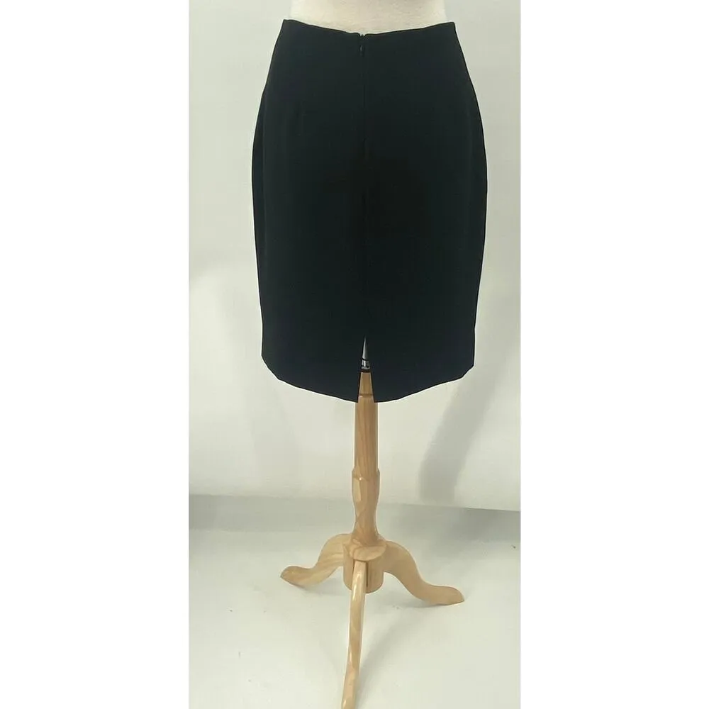 Vintage 90s Joseph Ribkoff Pencil Skirt High Waist Back Slit Black Womens 8 - Image 5