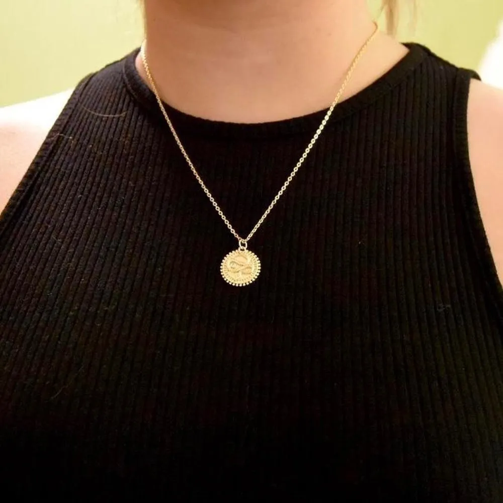 Boho Snake Coin Necklace Gold - Image 4