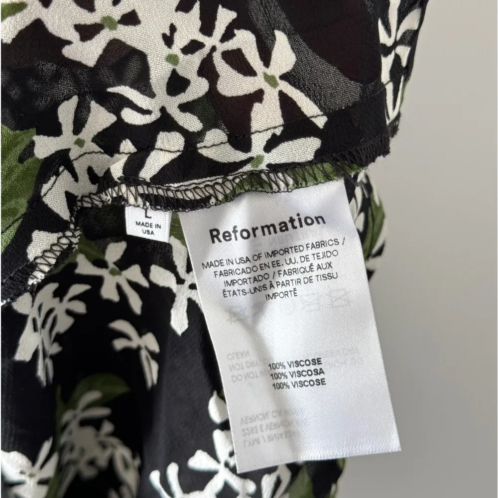 REFORMATION Lisola Green Floral Dress L - Image 6