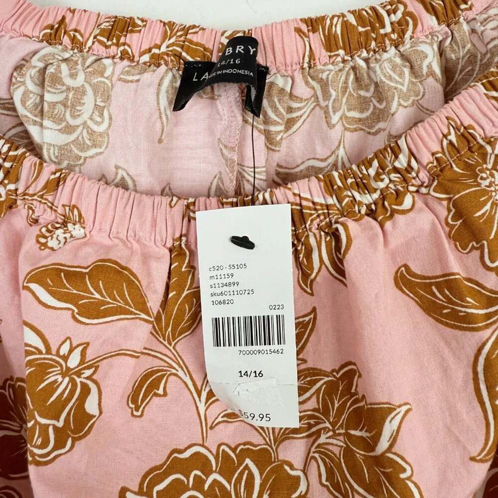 NWT  Classic Crop Square-Neck Puff-Sleeve Top Pink Plus Size 14/16 - Image 7