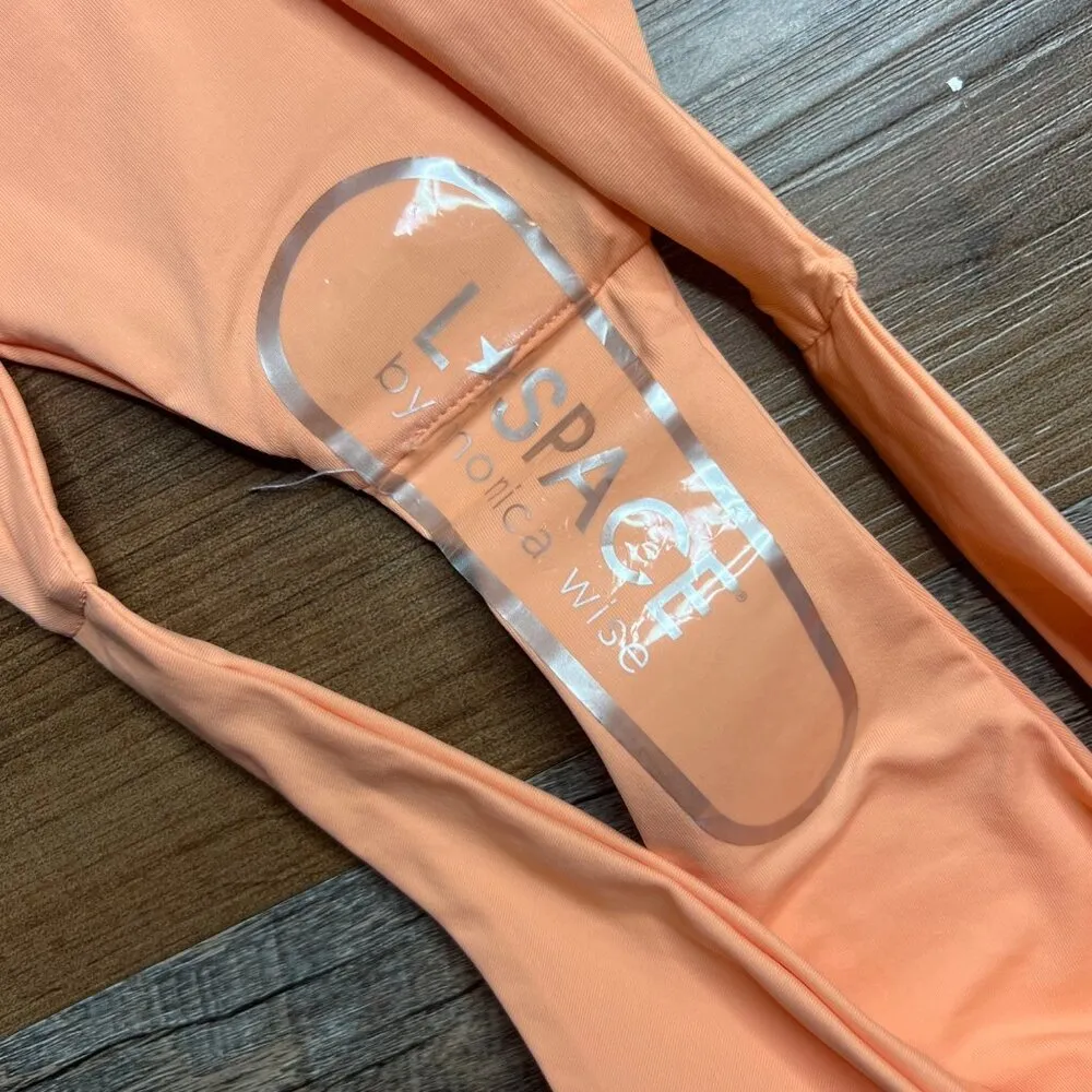 NWOT L*Space Camacho Seamless Hipster Bikini Bottoms Low Rise Peach Small - Image 8