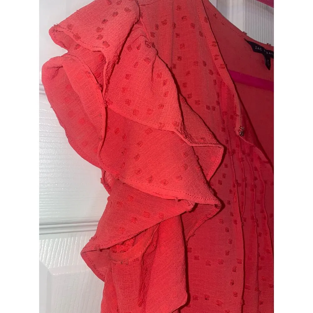 Zac and Rachel Short Ruffled Sleeve V - Image 3