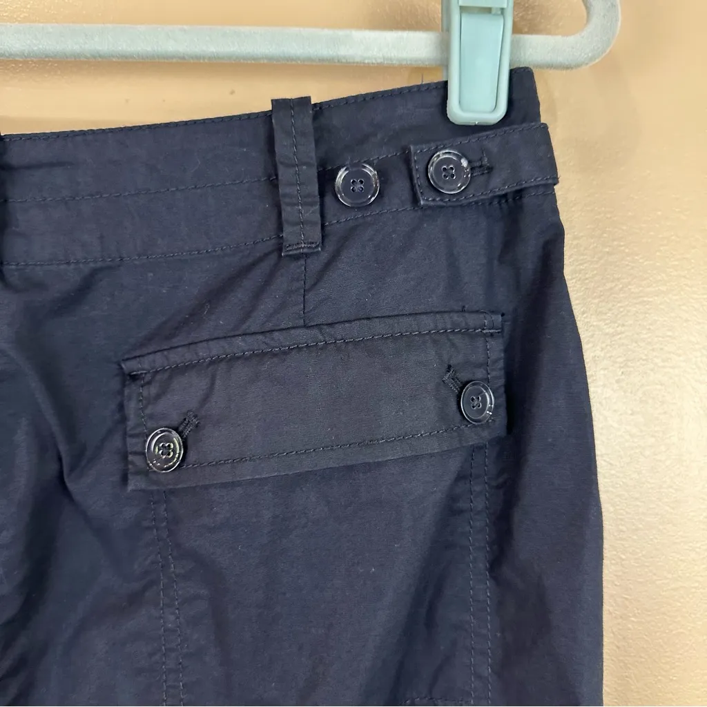 Talbots Navy Blue Casual Adjustable Waist Pocket Pencil Skirt 8 Preppy Prep - Image 6