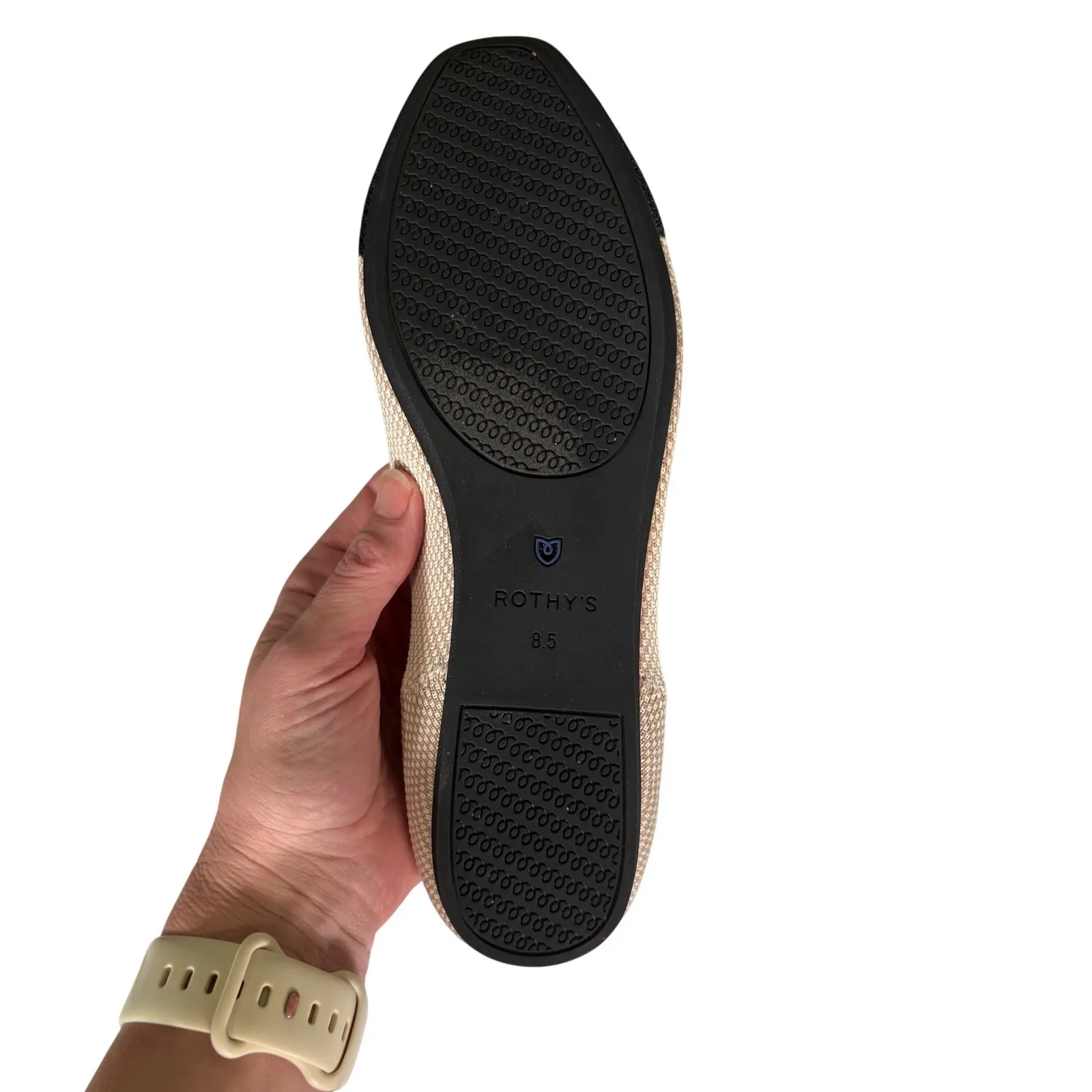 Rothy's The Square Tuxedo Knit Cap Toe Ballet Flats Black CreamUS 8.5 - Image 10