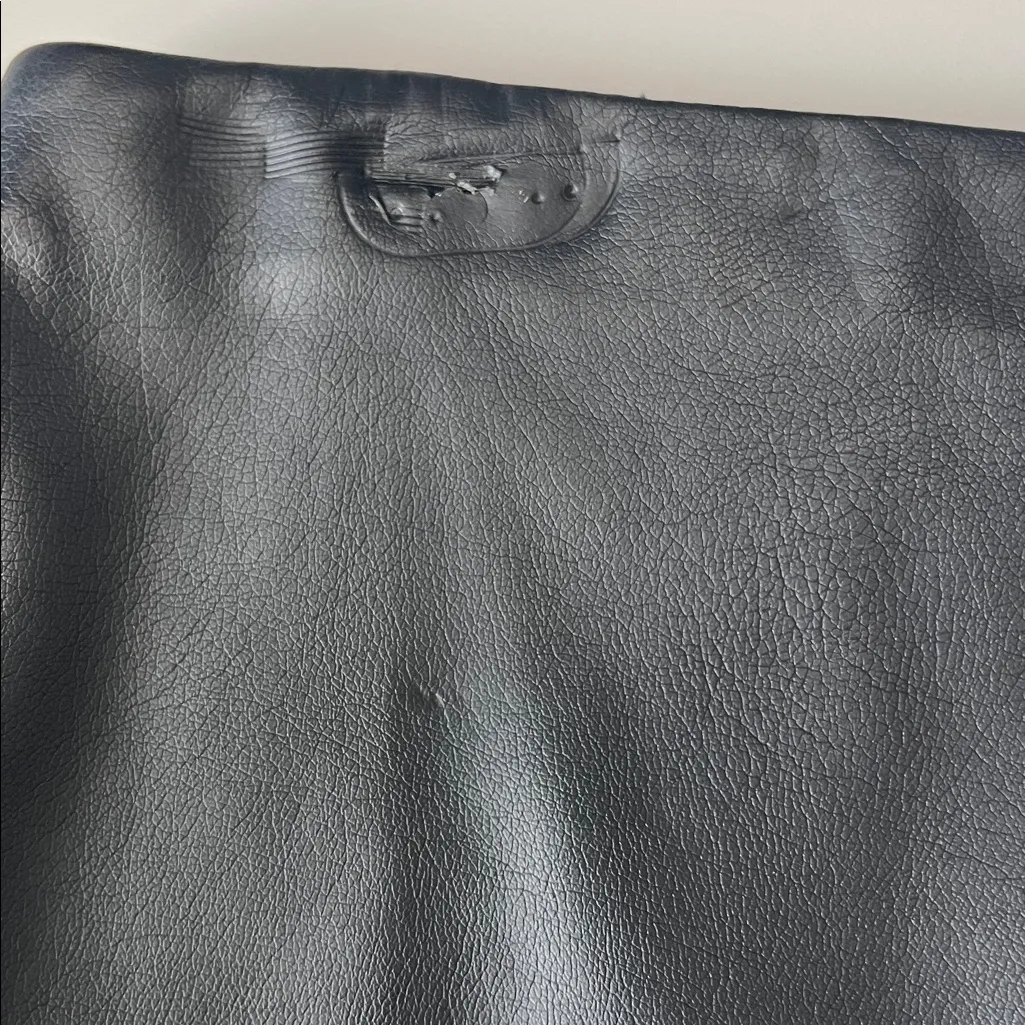 Ann Taylor Leather Ruffle Mini Skirt Black Size 8 *Flaw - Image 3