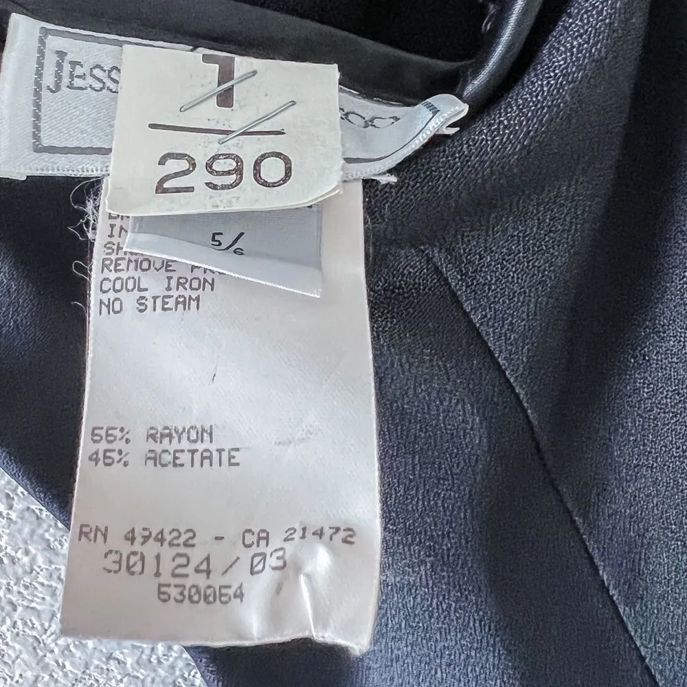 Vintage Jessica McClintock for Gunne Sax Black Evening Cocktail Dress with Lace‎ - Image 7