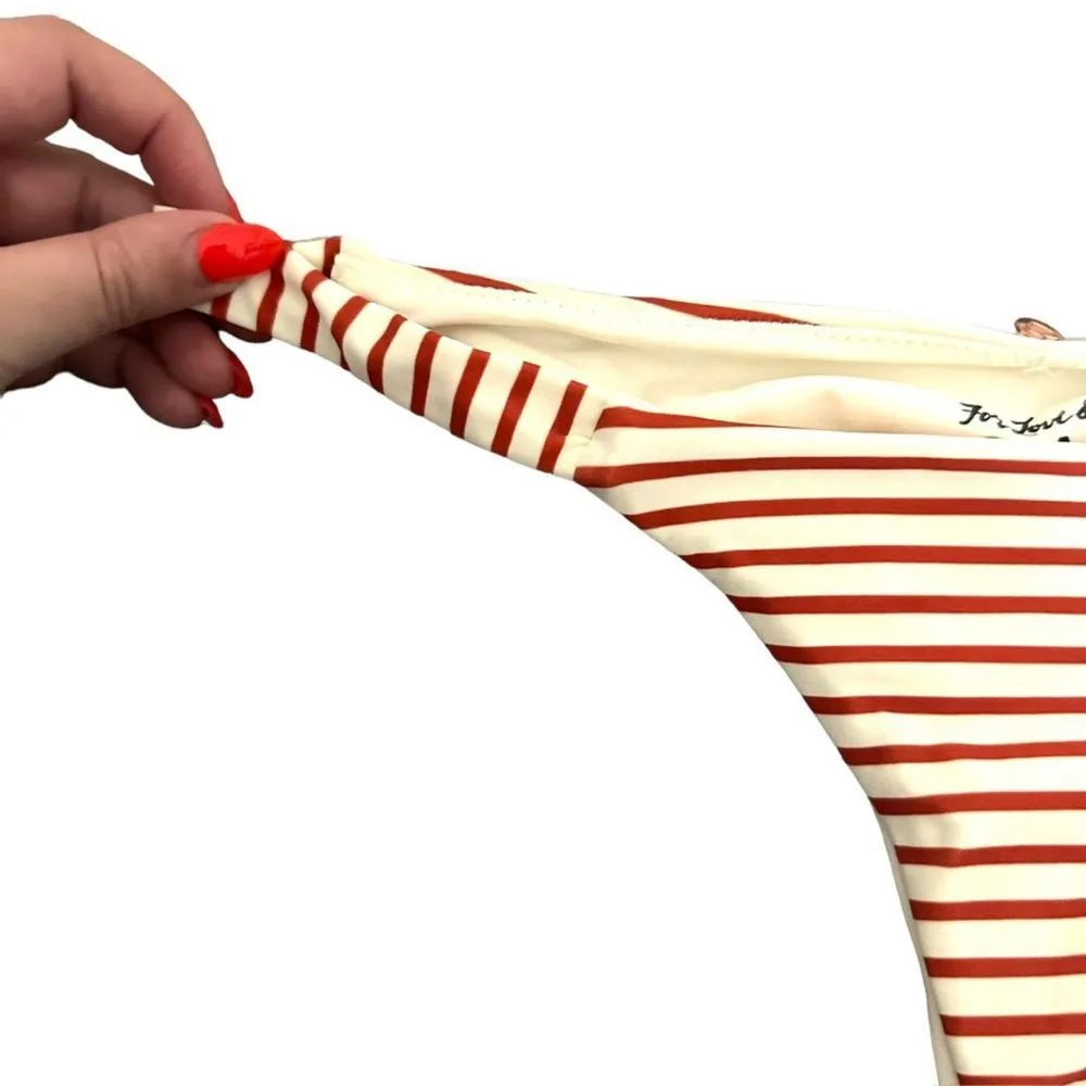 FOR LOVE & LEMONS Coco Low Rise Striped Bikini Bottom NWT Sz Medium‎ - Image 3