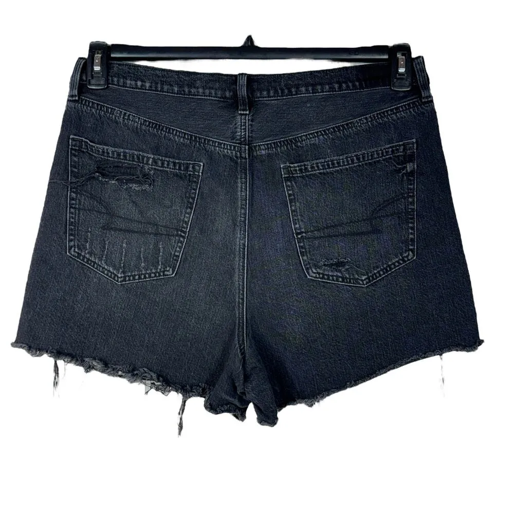 American Eagle SZ 16 Highest Rise 90s Boyfriend Jean Shorts Distressed Frayed - Image 5
