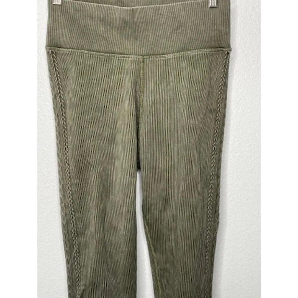 OFFLINE By Aerie Seamless Cable High Waisted Legging Olive Green - Image 4