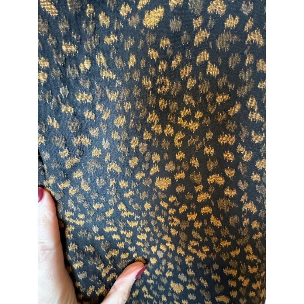 Allen Schwartz‎ Pants Women 0 Black Brown Animal Print Split Hem Flare Trousers - Image 8