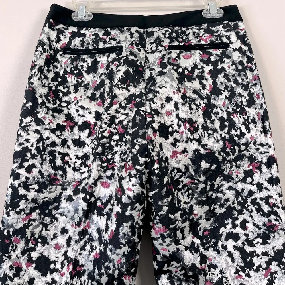 Paris Jacquard Metallic Printed Trousers Size 38 - Image 4