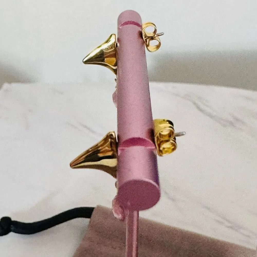 Alexas Bittar Asterales Thorn 14K Goldplated & Pink Tourmaline Drop Earrings NWT - Image 13