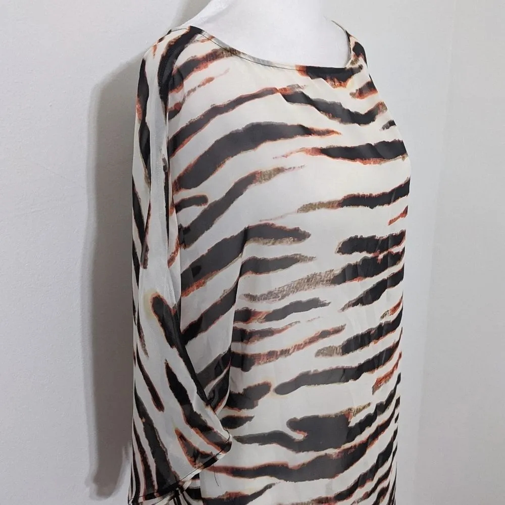 BB Dakota Tiger Striped Tunic Size XS BB Dakota Oversized Sheer Tunic - Image 3