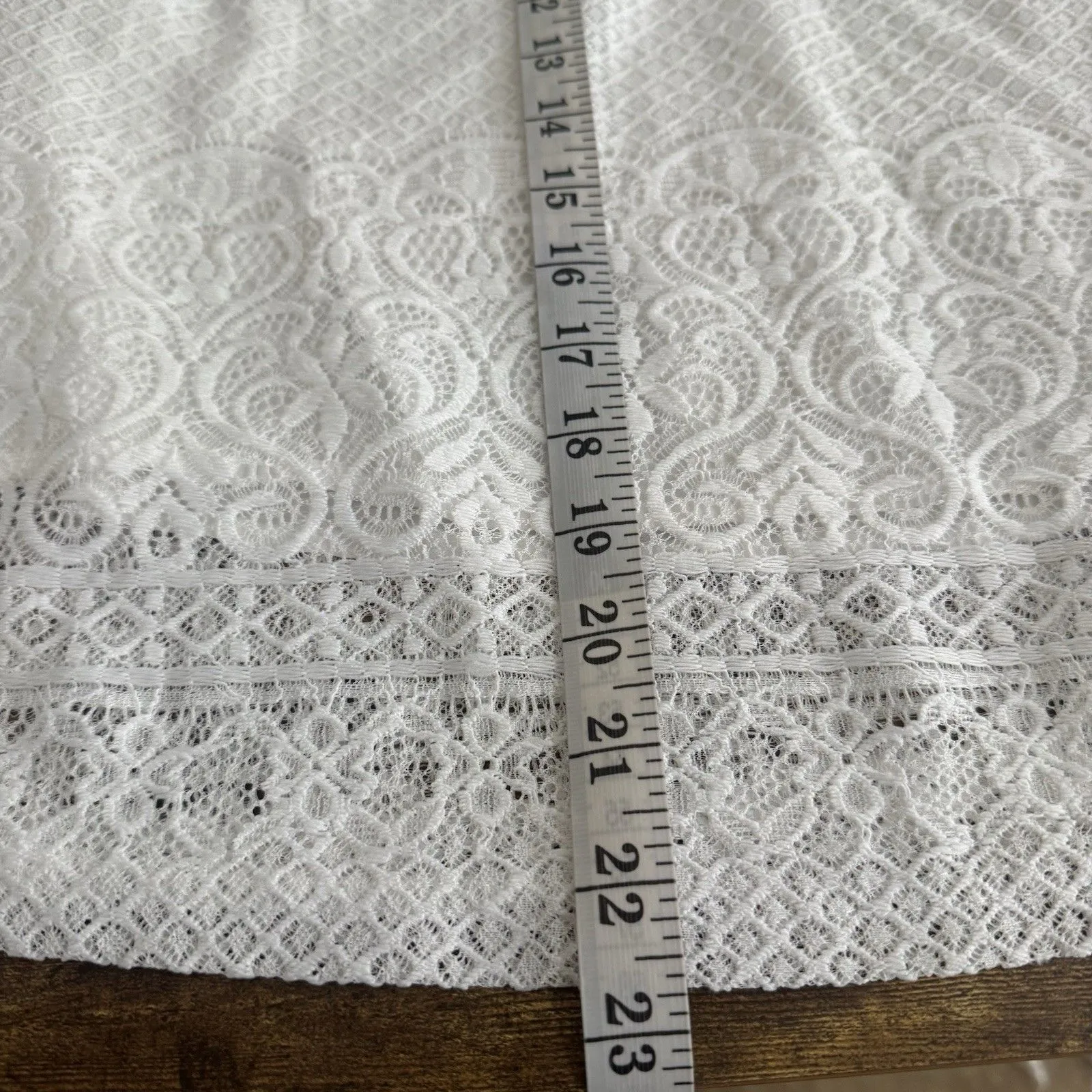 4SI3NNA Women’s Blouse Small White Lace Bridal Romantic Cottage Cottagecore - Image 10